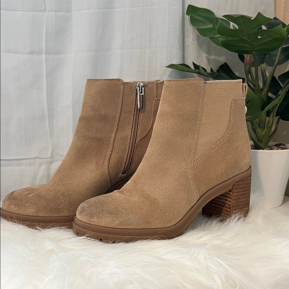 Vince Camuto Camel Suede Ankle Boots
